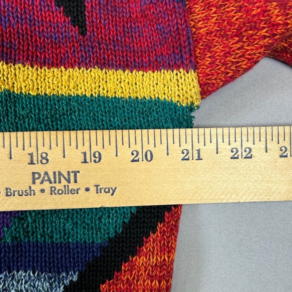Vintage Casa Maglia Geometric Abstract Sweater Mens Small Multi Color 1/4 Zip - Picture 6 of 7